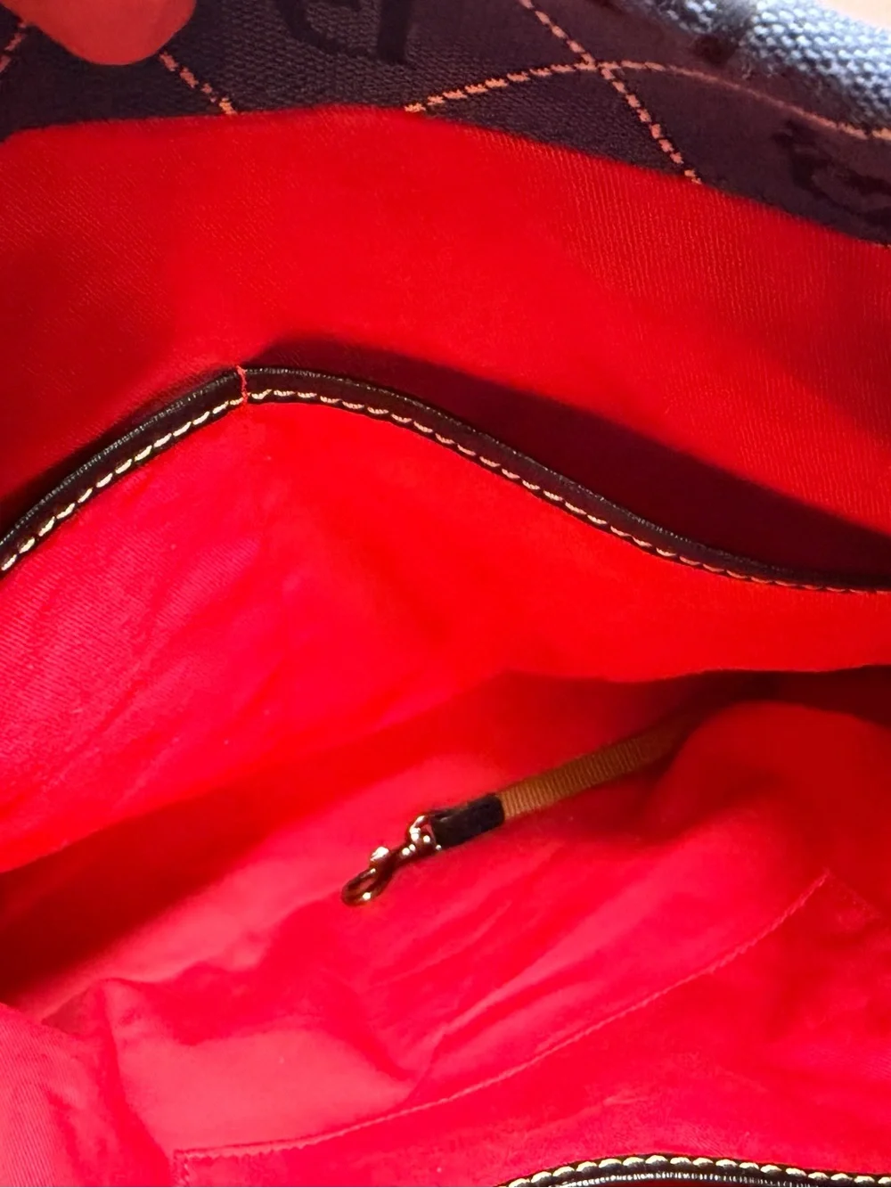 Dooney & Bourke Navy DB Logo Hobo with Gold Hardware Accent
